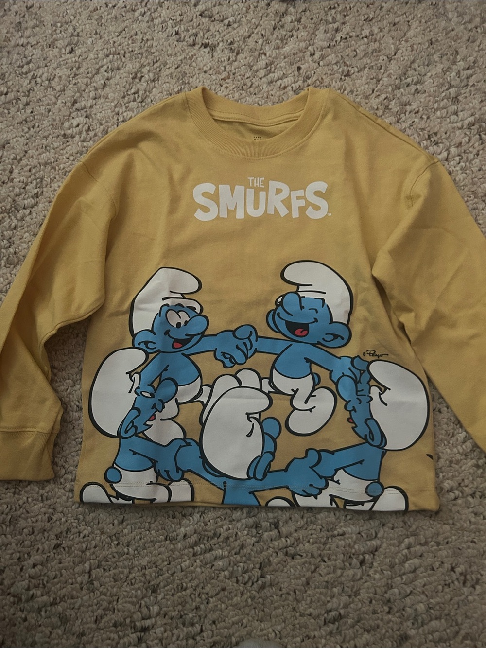 GAP Yellow Smurfs Graphic Sweatshirt